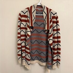 Charlotte Russe Aztec Open-Front Waterfall Cardigan